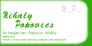 mihaly popovics business card