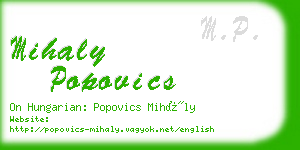 mihaly popovics business card